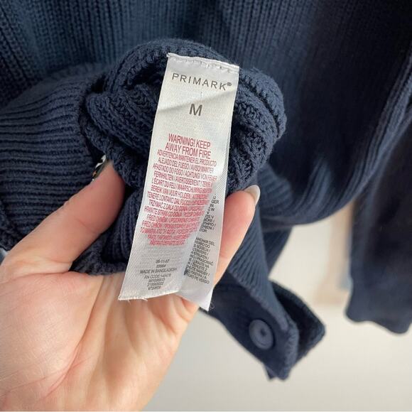 The Stronghold | Men’s Chunky Knit Cowl Collar Button Front Cardigan Pockets Med - Picture 5 of 9